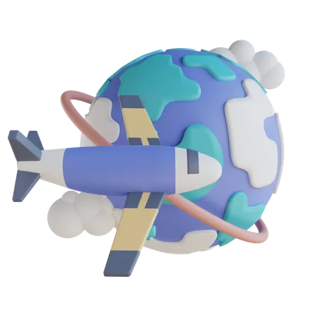 World Tour  3D Illustration