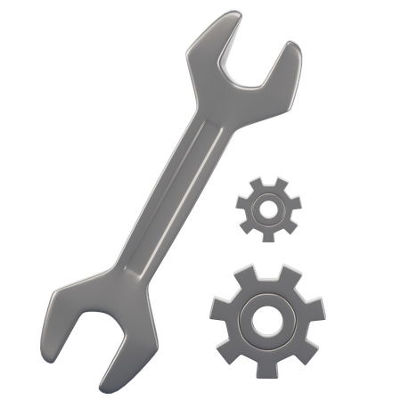 Wrench and gear  3D Icon