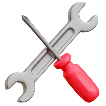 Wrench And Screwdriver  3D Icon