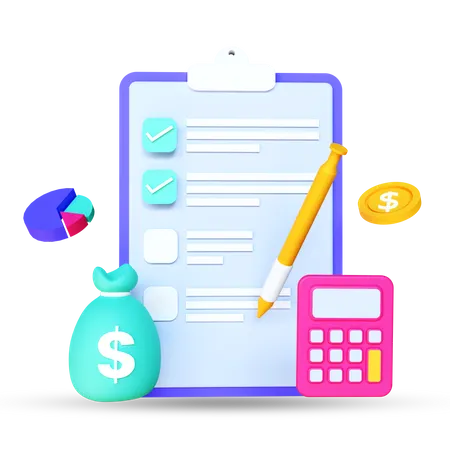 Write Budget  3D Illustration