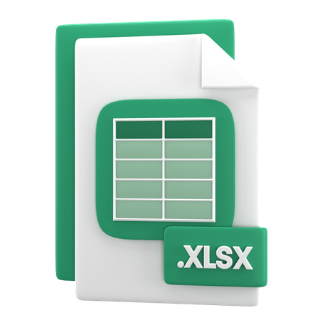 Xlsx ファイル  3D Icon