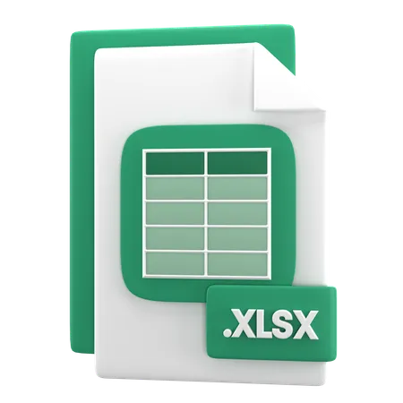 Xlsx ファイル  3D Icon