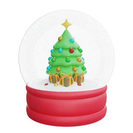 Xmas Tree Globe  3D Icon