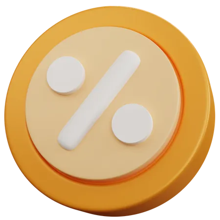 Yellow Percent Tag  3D Icon