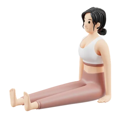 Yoga Girl doing yoga  3D Illustration