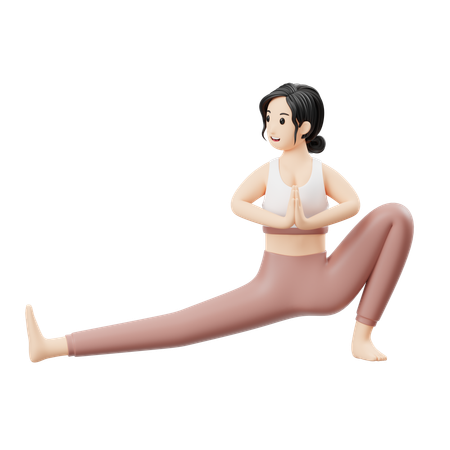 Yoga Girl doing Niyamas pose  3D Illustration