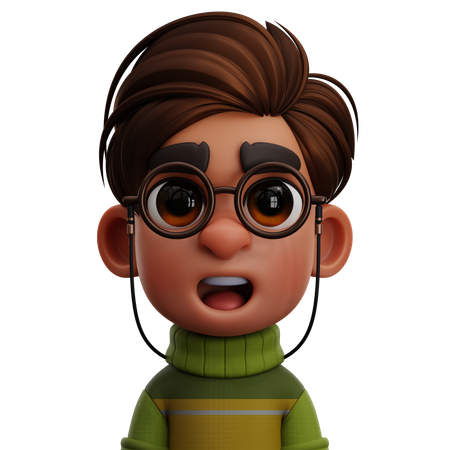 YOUNG BOY WITH GLASSES  3D Icon