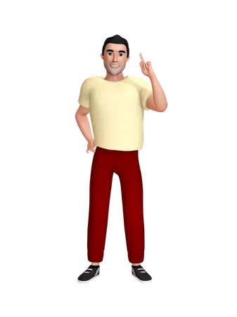 Young man with idea  3D Illustration