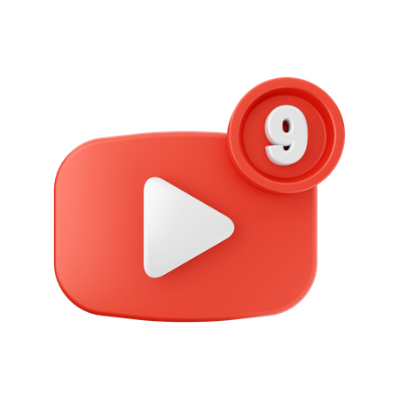 Youtube Notification  3D Icon