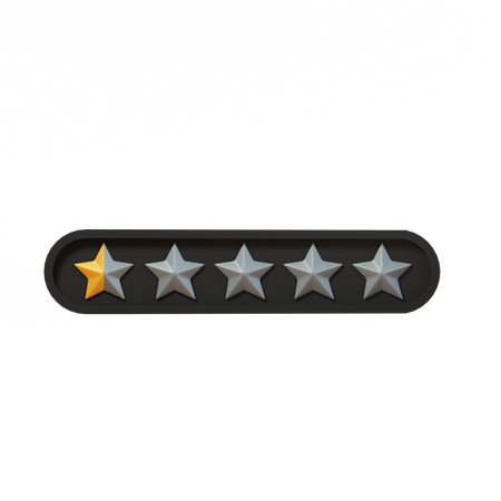 Zero Point Five Star Rating  3D Icon