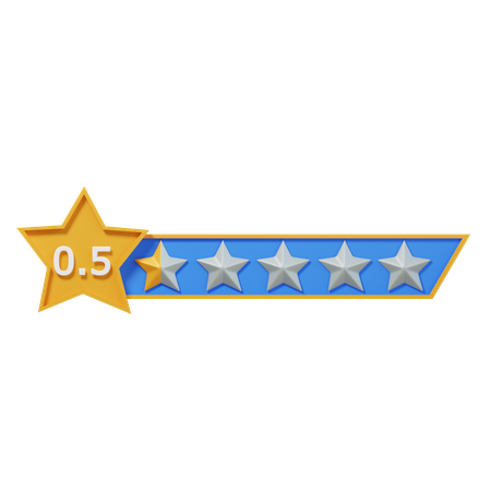 Zero Point Five Star Rating Label  3D Icon