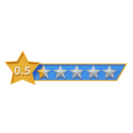 Zero Point Five Star Rating Label  3D Icon