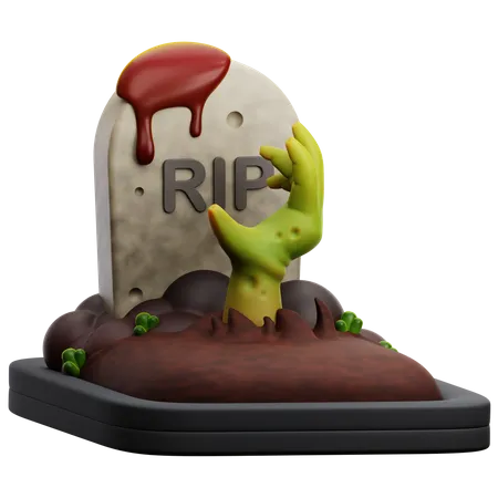 Zombie Hand Tombstone  3D Icon