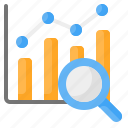 analysis, analytics, statistics, bar chart, research, search, magnifying glass