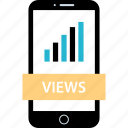 analytics, data, mobile, views