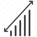 analysis, arrow, bar, chart, data, graph, statistics