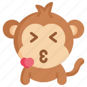 kiss, emoticons, feelings, emoji, monkey