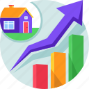 graph, growth, investment, profit, property, real estate, report