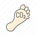 carbon dioxide, carbon footprint, climate change, environment, foot, pollution