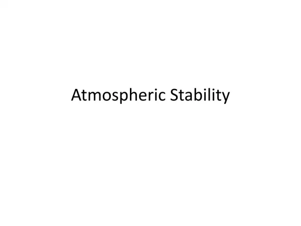 Atmospheric Stability