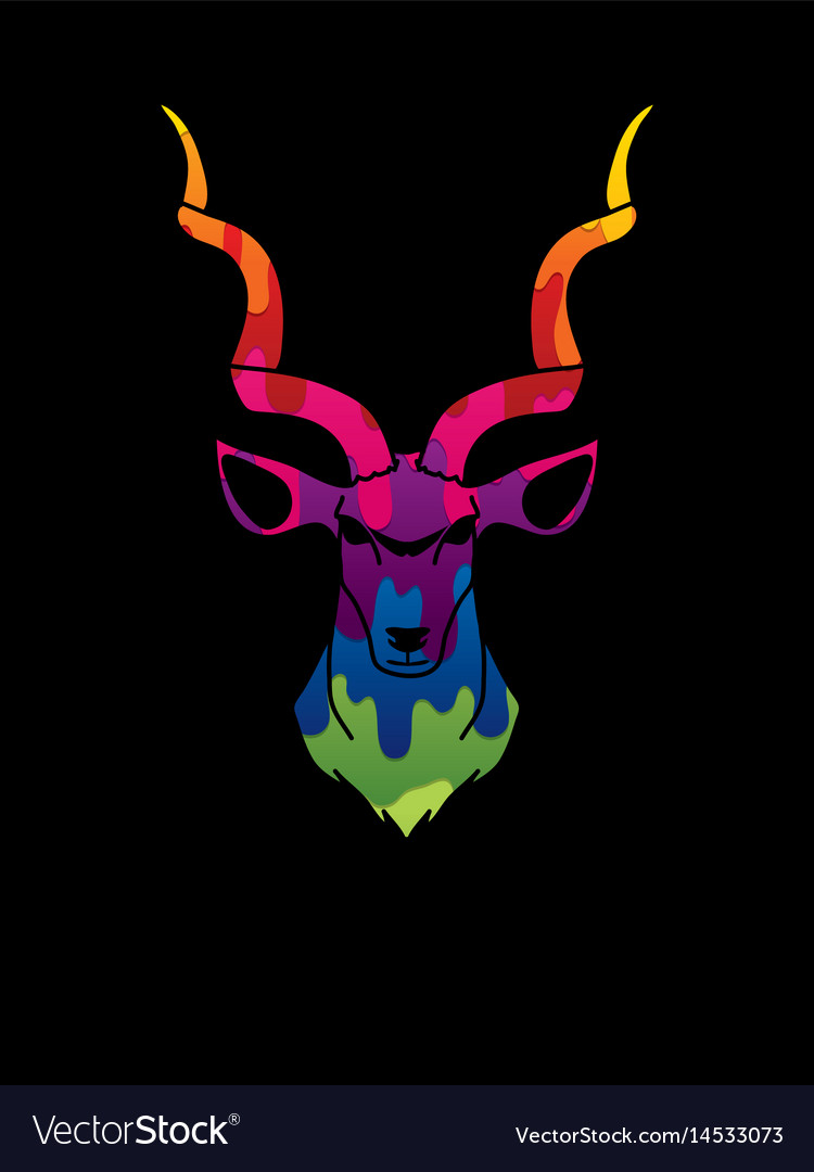 Kudu head oryx big horn animal graphic