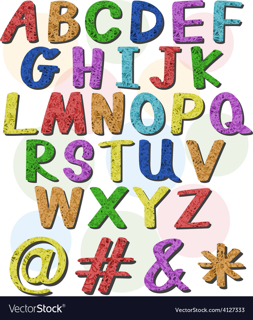 Colorful big letters of the alphabet Royalty Free Vector