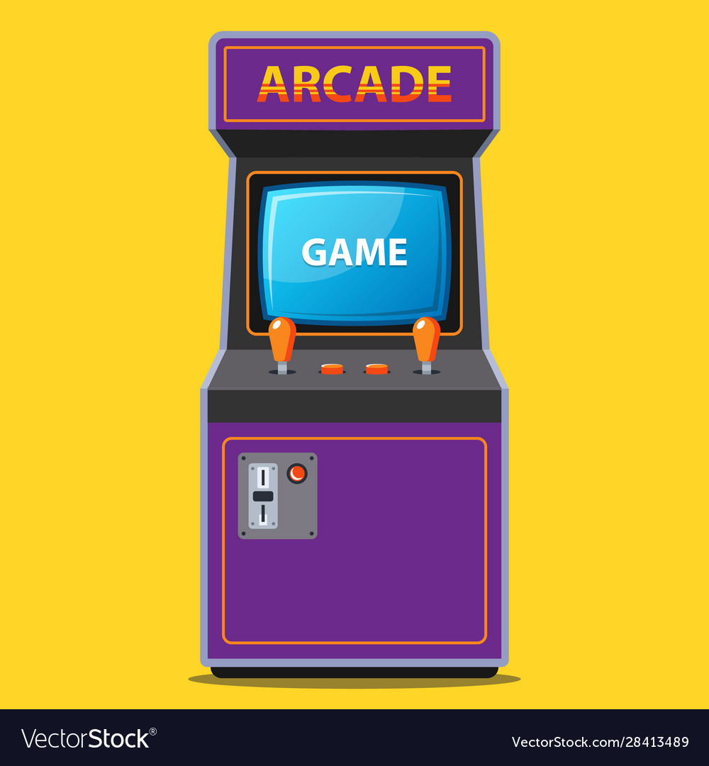 Arcade slot machine in 80s retro style