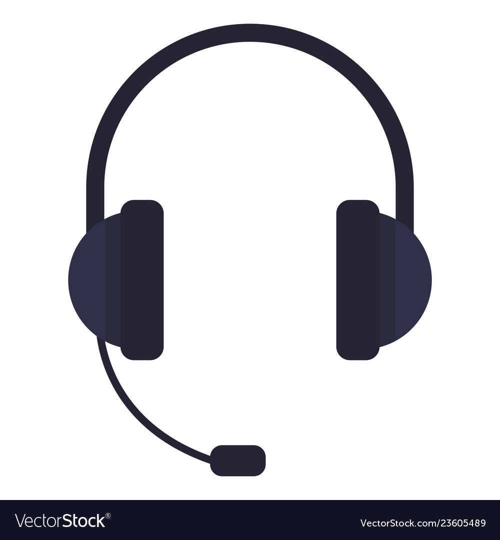 Headphone with microphone icon