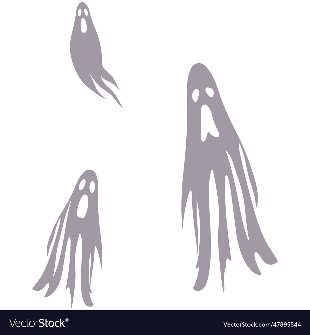 Spooky ghosts flying