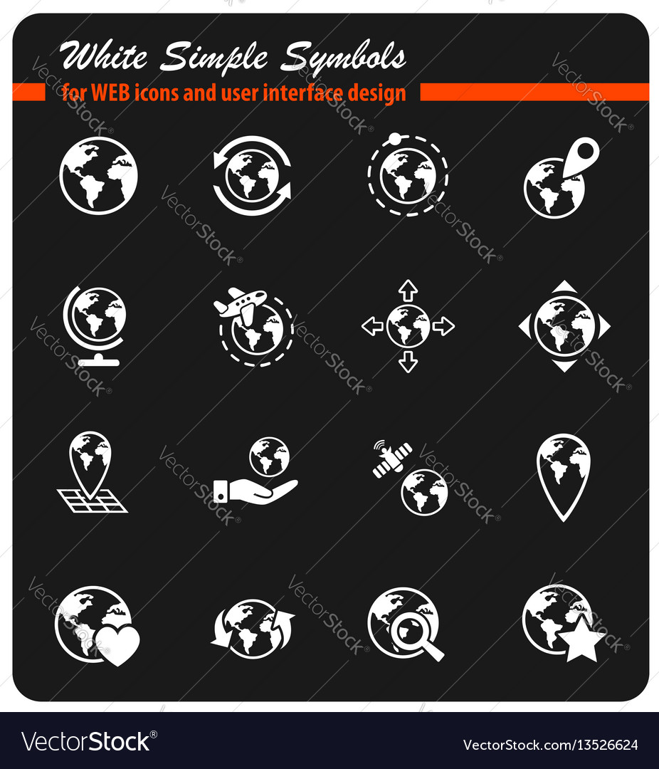 Globes icon set