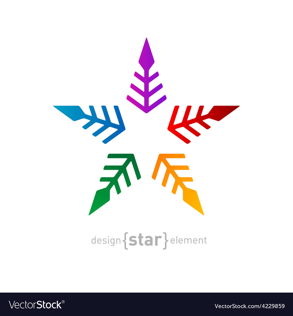 Colorful star abstract design element on white