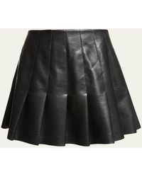 Alice + Olivia - Alice + Olivia Carter Vegan Leather Pleated Skirt - Lyst