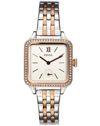 Fossil - Colleen Crystal Embellished Two-Tone Bracelet Watch, 28Mm - Lyst