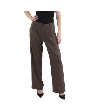 Vince Checkered Trouser Wide Leg Pants - Black