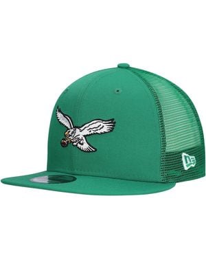 KTZ Philadelphia Eagles Throwback Main Trucker 9fifty Snapback Hat - Green