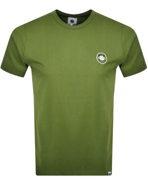 Pretty Green Pretty Live Forever Badge Slim T Shirt - Green