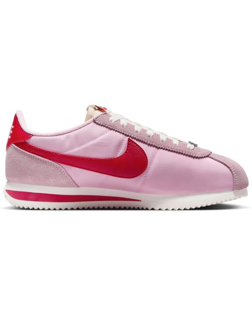 Nike Pink Cortez Textile Casual Sneakers From Finish Line