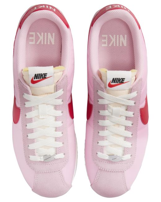 Nike Pink Cortez Textile Casual Sneakers From Finish Line