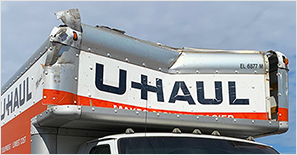 Damaged U-Haul moving truck