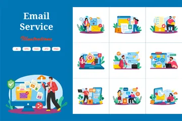 Email Service Illustration Pack