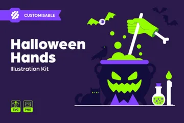 Halloween Hands Illustration Pack