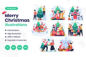 Merry Christmas Illustration Pack