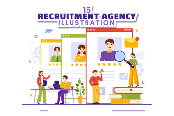 Agence de recrutement Pack d'Illustrations