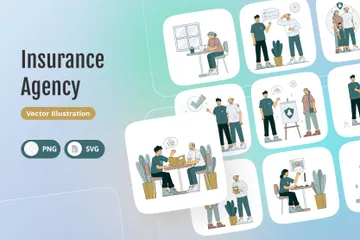 Agência de seguros Pacote de Ilustrações