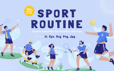 Atividades esportivas Pacote de Ilustrações