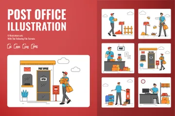 Bureau de poste Pack d'Illustrations