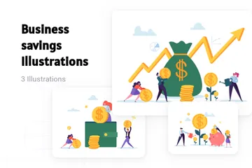 Business Savings Illustration Pack