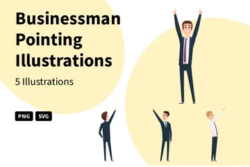 Businessman Pointing Illustration Pack