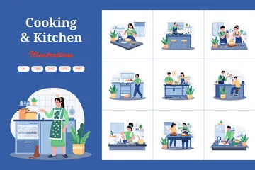 Cocina y cocina Paquete de Ilustraciones