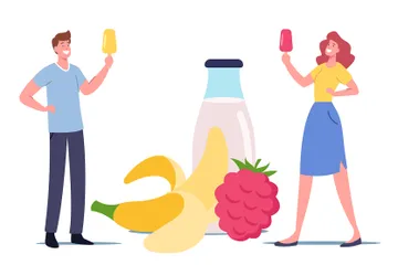 Alimentos e bebidas 1 Pacote de Ilustrações